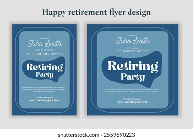 Retirement party invitation  flyer design template