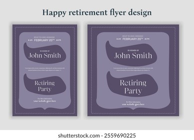 Retirement party invitation  flyer design template