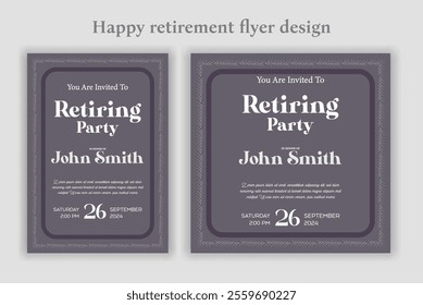 Retirement party invitation  flyer design template