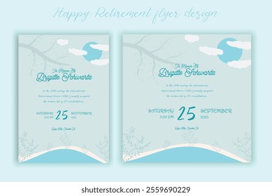 Retirement party invitation  flyer design template