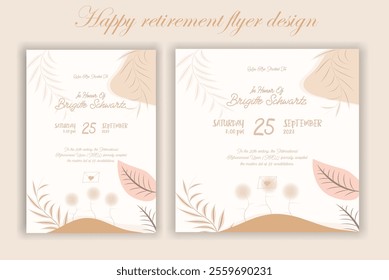 Retirement party invitation  flyer design template