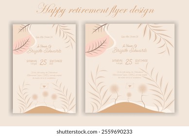 Retirement party invitation  flyer design template