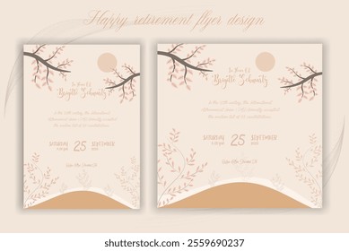 Retirement party invitation  flyer design template