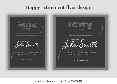 Retirement party invitation  flyer design template