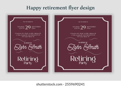 Retirement party invitation  flyer design template