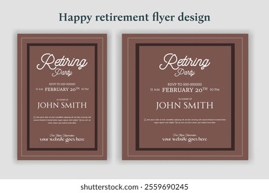 Retirement party invitation  flyer design template