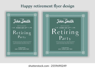 Retirement party invitation  flyer design template