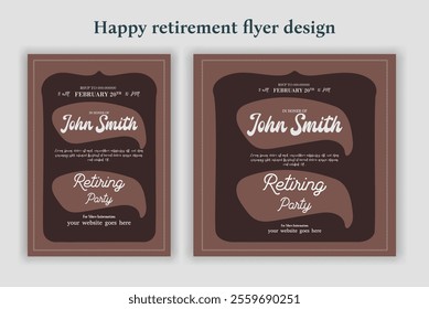 Retirement party invitation  flyer design template