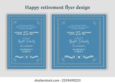 Retirement party invitation  flyer design template