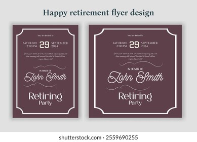 Retirement party invitation  flyer design template