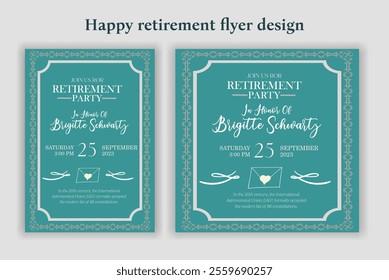 Retirement party invitation  flyer design template