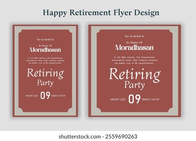 Retirement party invitation  flyer design template