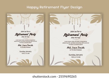 Retirement party invitation  flyer design template