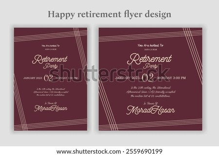 Retirement party invitation  flyer design template