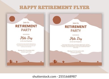 Retirement party invitation, square banner, instagram story and a4 poster, vector illustration eps 10 banner, vector, pension, savings, plan, brochure, fund, magazine, traditional, old, elder citizen