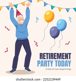 Retirement party vector illustration design.