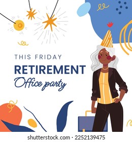 Retirement party vector illustration design.