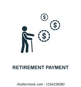 Retirement Payment creative icon. Simple element illustration. Retirement Payment concept symbol design from personal finance collection. Can be used for mobile and web design, apps, software, print.