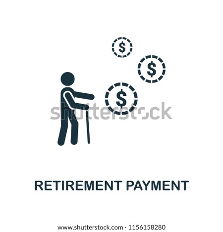 Retirement Payment creative icon. Simple element illustration. Retirement Payment concept symbol design from personal finance collection. Can be used for mobile and web design, apps, software, print.