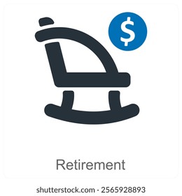 Retirement and pension icon concept