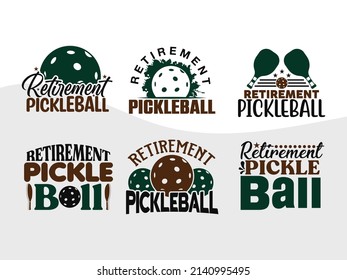 Retirement Pickleball Printable Vector Illustration