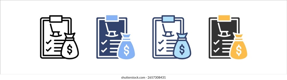 Conjunto de iconos de Plan de jubilación Colección de estilo múltiple