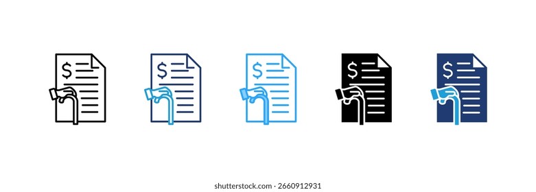 ícone Plano de Baixa definir coleta de vários estilos