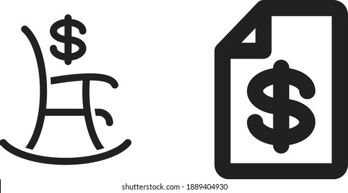 Retirement plan icon, vector line illustration