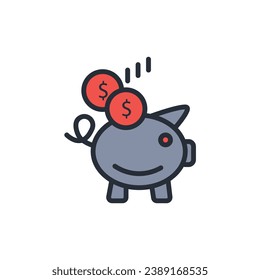 retirement plan icon. vector.Editable stroke.linear style sign for use web design,logo.Symbol illustration.
