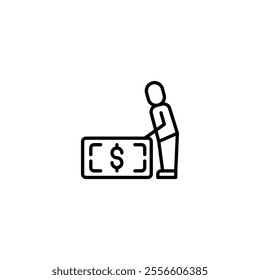 retirement plan insurance outline icon and illustration