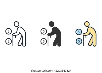 Retirement Planning Icons  Symbol Vector Elements For Infographic Web