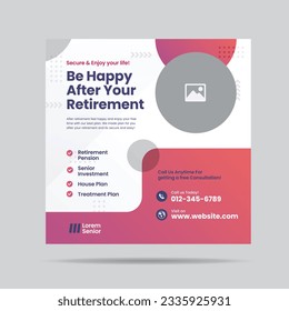 Retirement Planning Social Media post design or Senior investment and insurance post design