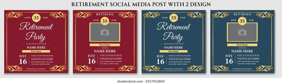 Retirement Planning Social Media post design with 2different Design. Senior investment and insurance post design