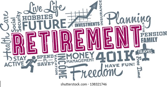 Retirement Planning Word And Icon Cloud