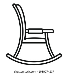 Retirement rocking chair icon. Outline Retirement rocking chair vector icon for web design isolated on white background