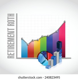 retirement roth business graphs illustration design over a white background