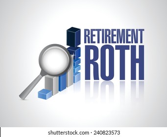 retirement roth business under review concept illustration design over a white background