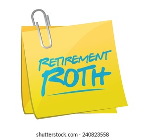 retirement roth memo post illustration design over a white background