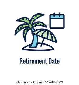 Retirement Savings Icon with retiring and monetary images