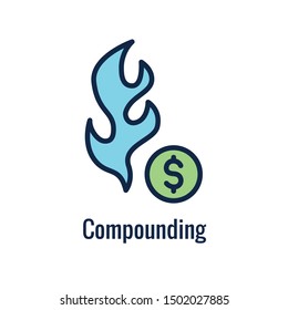 Retirement Savings Icon with retiring and monetary images