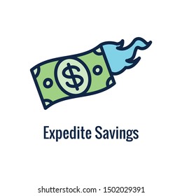 Retirement Savings Icon with retiring and monetary images