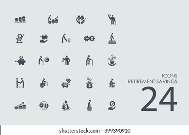 Retirement Savings Vector Set Of Modern Simple Icons