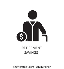 Retirement Savings Vector Solid Icon Design illustration. Fintech Symbol on White background EPS 10 File