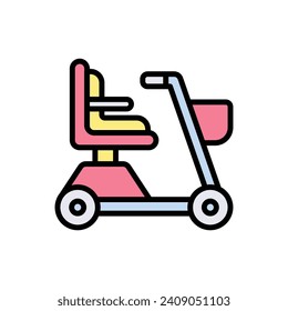 Retirement Scooter Icon Vector Illustration
