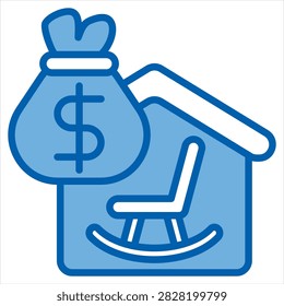 Retirement Single Icon Blue White