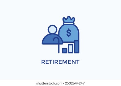 Retirement Vector Icon Or Logo Illustration