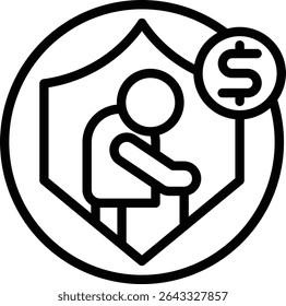 Diseño de icono de línea de Vector de jubilación
