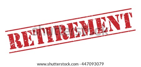 retirement vector stamp on white background