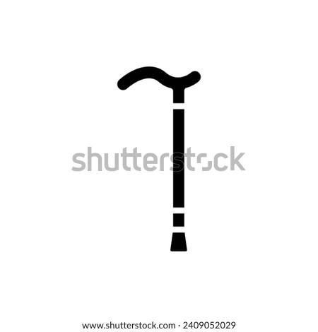 Retirement Walking Stick Filled Icon Vector Illustration