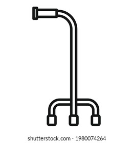 Retirement walking stick icon. Outline Retirement walking stick vector icon for web design isolated on white background